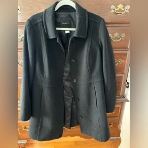 Talbots Women's Elegant Black Pea Coat